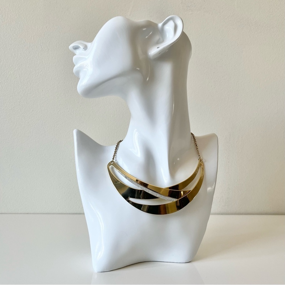 Gold Rhinestone Bib Necklace